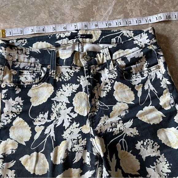 7 FOR ALL MANKIND The Cropped Skinny - Black Floral 26 - Picture 10 of 12